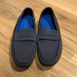 Rothy's Men's Black Loafers with Blue Interior